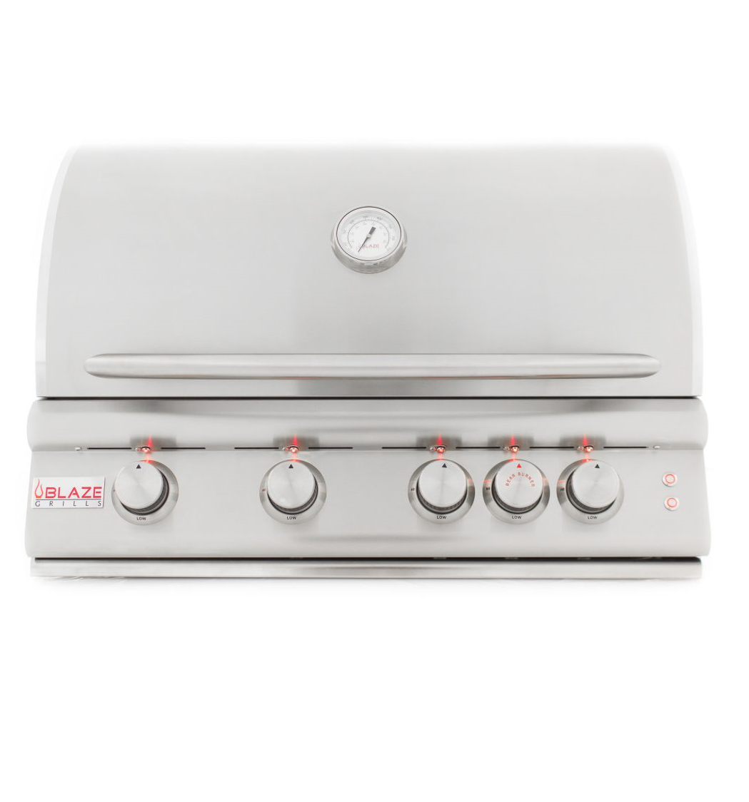 Blaze 32-Inch 4-Burner LTE Gas Grill with Rear Burner and Built-in Lighting  System - Blaze Grills