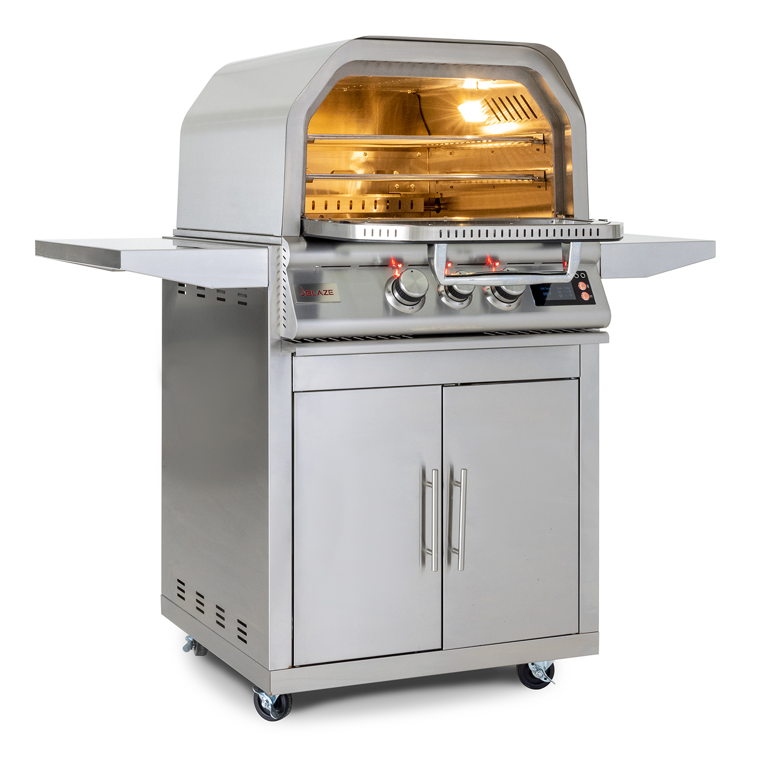 Blaze 26 Table Top Propane Outdoor Pizza Oven With Rotisserie Kit